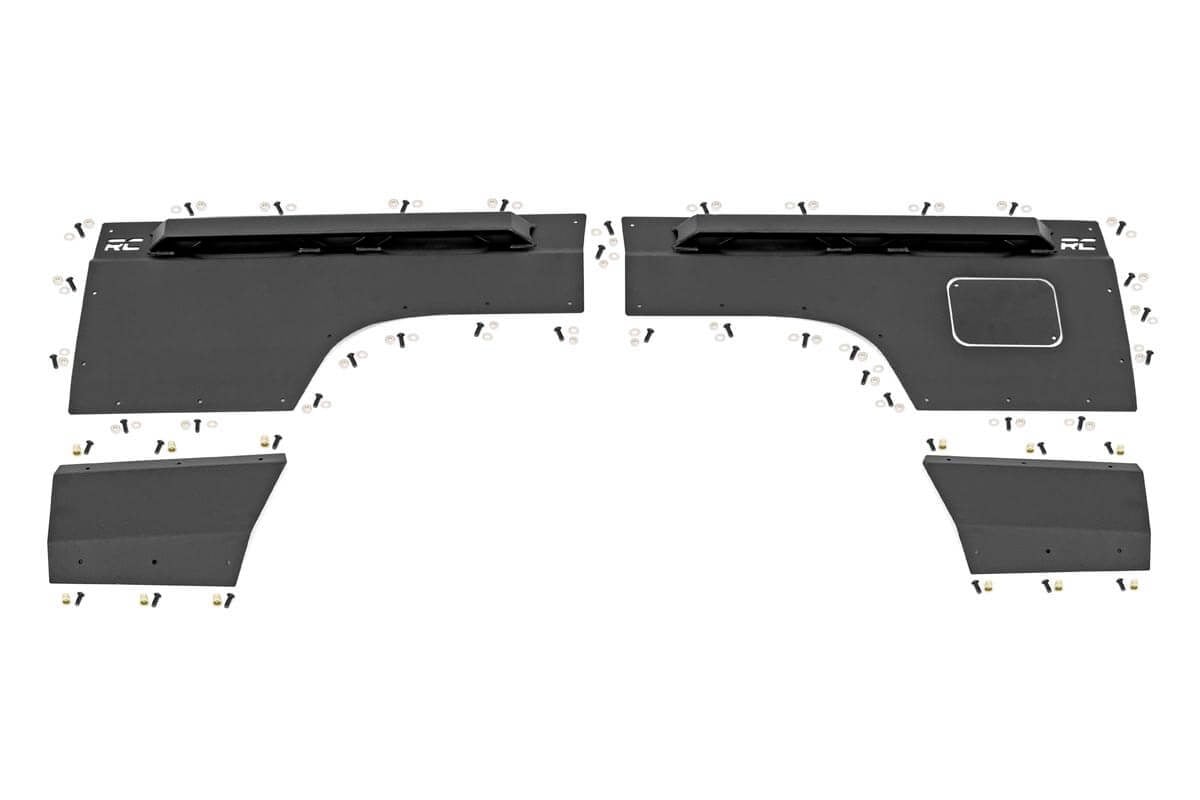 Jeep Cherokee Fender & Quarter Panel Armor - Rear - Rough Country - Combo - Flat Black - '85-'96